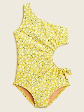 J.Crew Crewcuts Girls One Shoulder Swimsuit with Cutout NEW